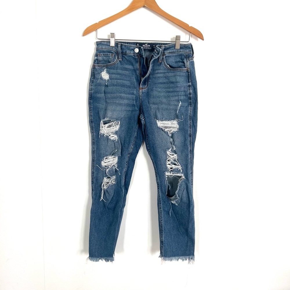 Hollister Distressed Ripped Denim Blue Jeans| 27w x 25l